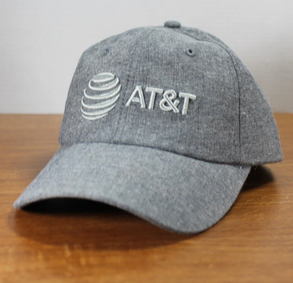 AT&T Logo Baseball Hat - Black / Gray - Adjustable - One Size - Multiples - NEW