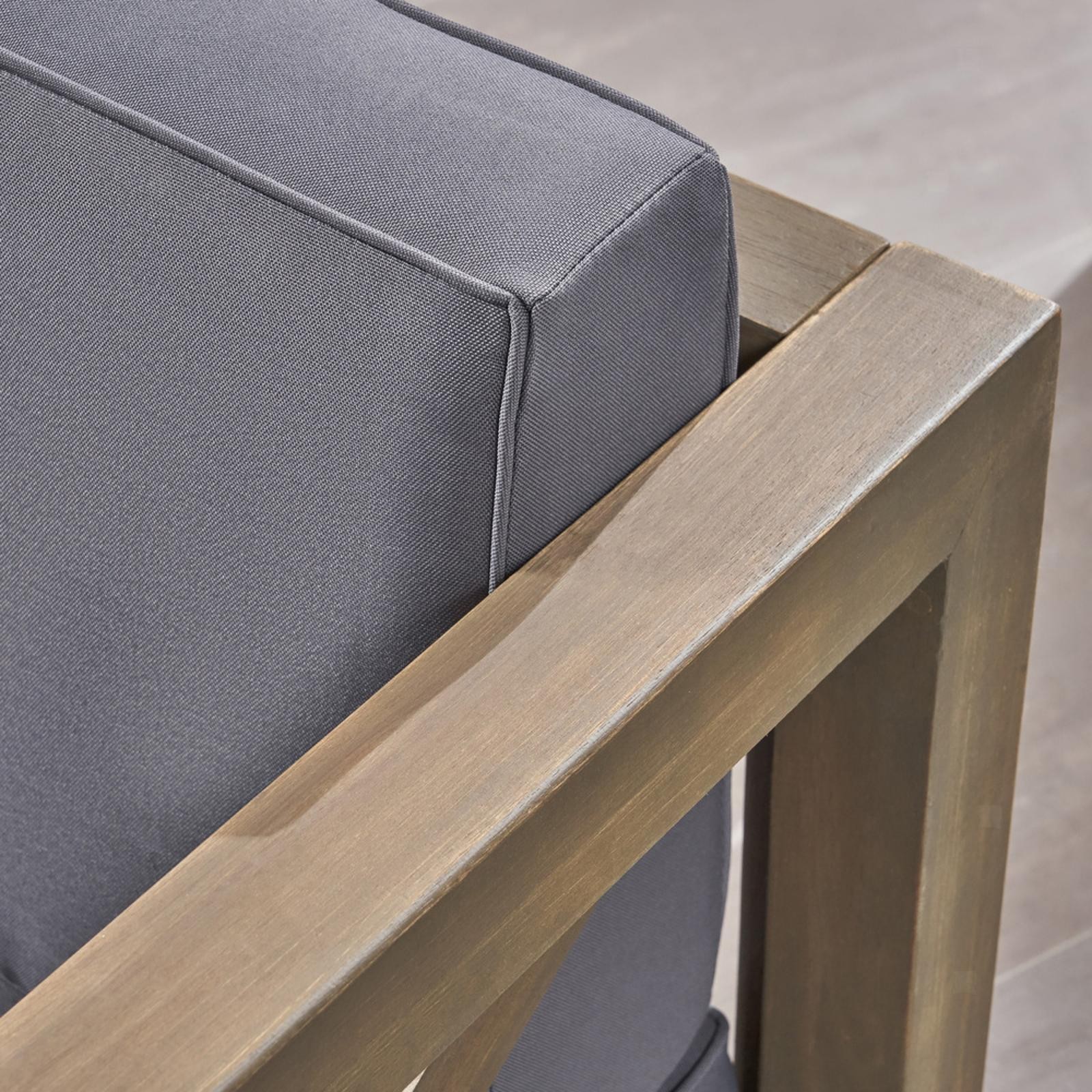 Club Chair with Modern Design, Acacia Wood Frame & Water-Resistant