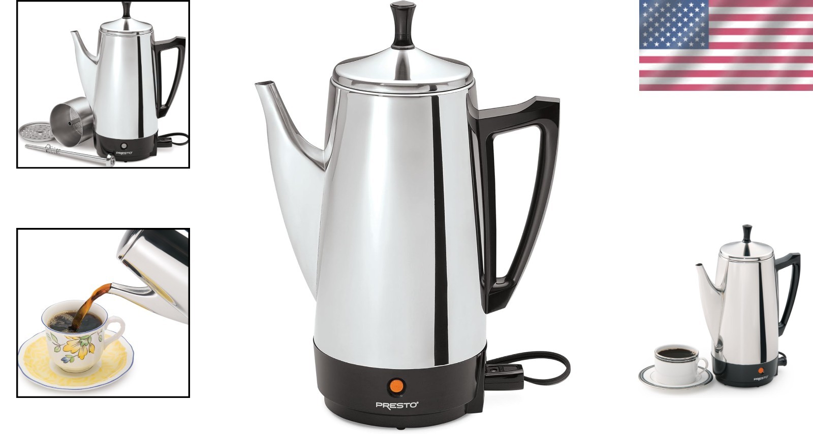 02811 Stainless Steel Electric Coffee Percolator -