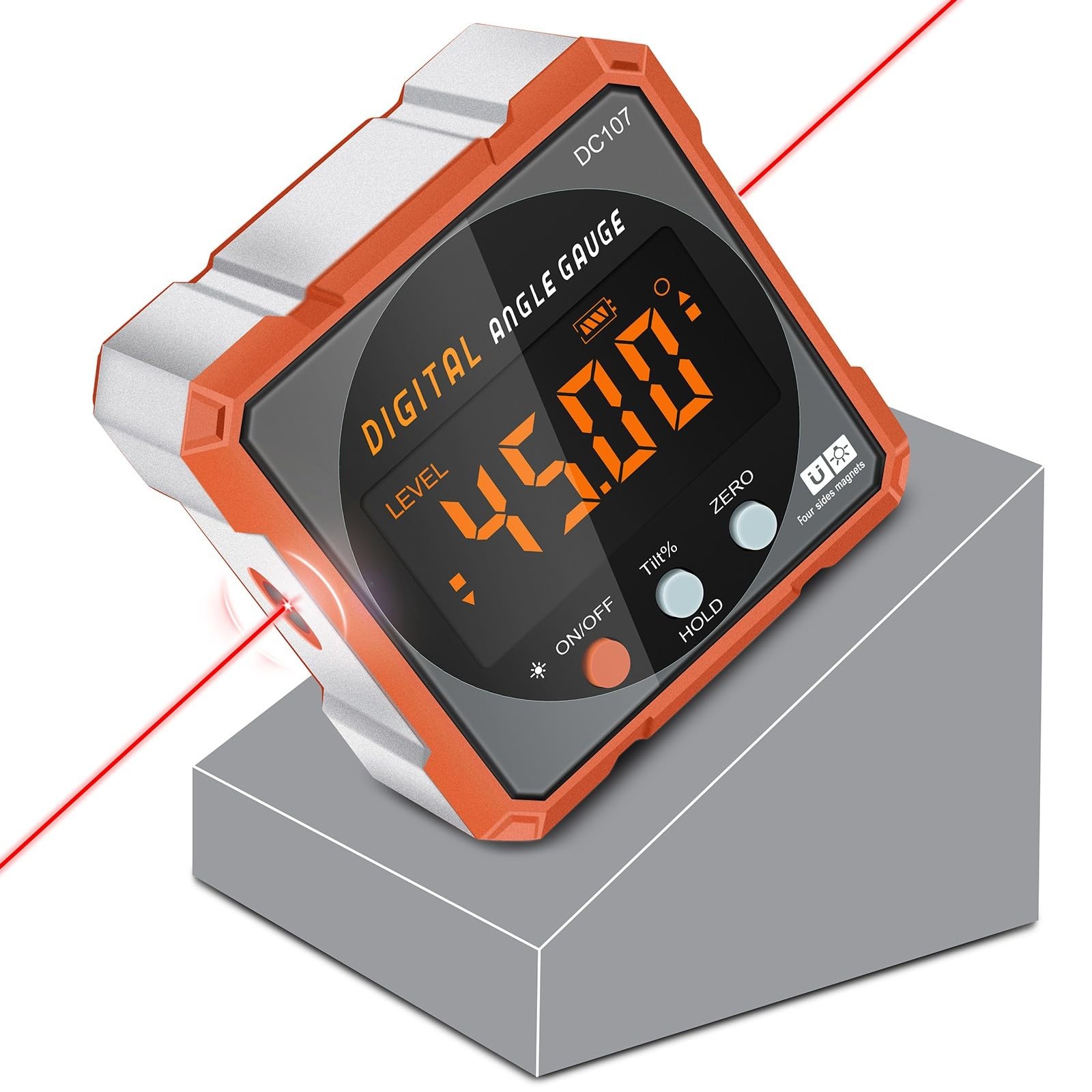Digital Angle Finder Protractor Magnetic Laser Level Woodworking Measuring Tool