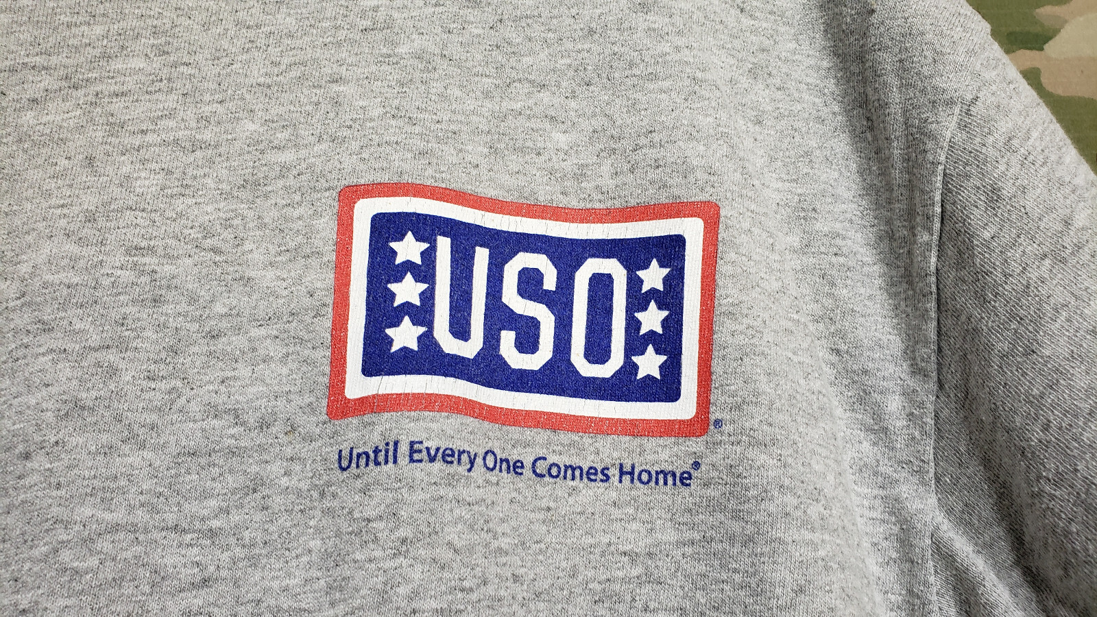 OUR TROOPS KNOW I HAVE THEIR BACK USO T-SHIRT MEDIUM