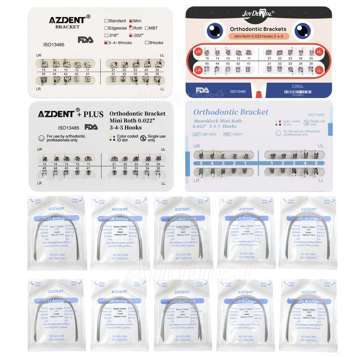 Dental Orthodontic Brackets Braces/Super Elastic Niti Arch Wire Nature Form