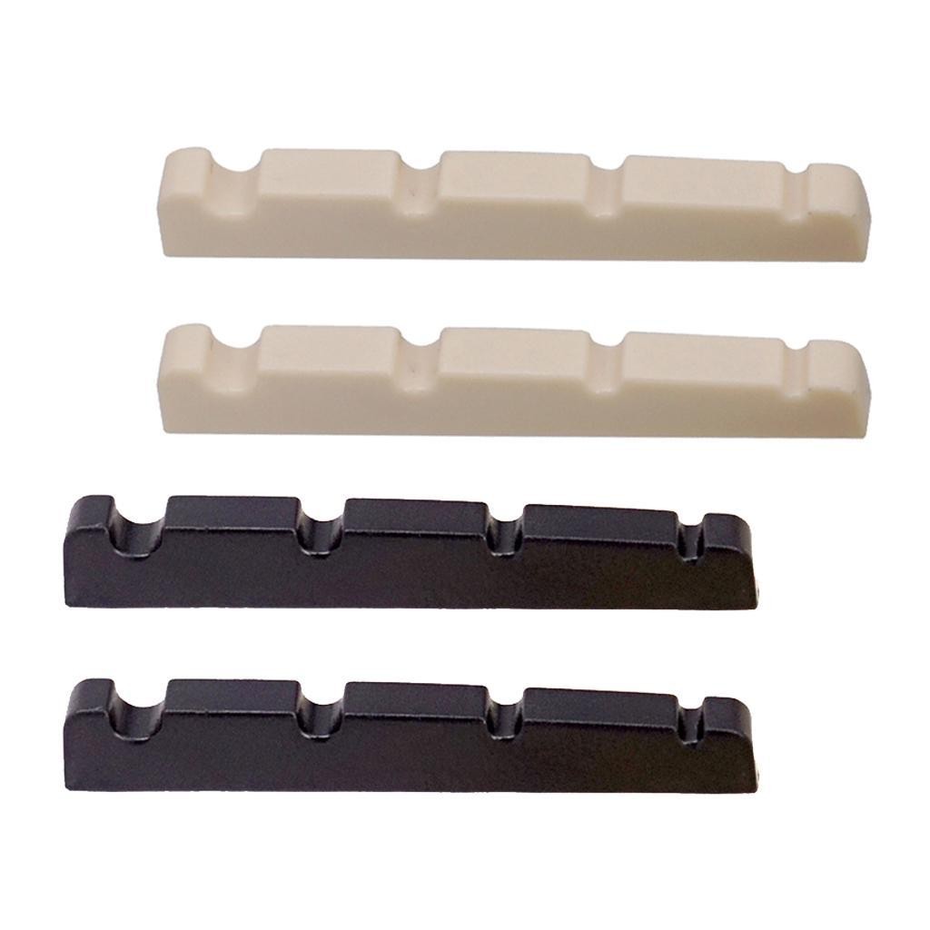 2pcs Electric Bass Slotted Curved Nut 4 String Guitar Instrument Parts