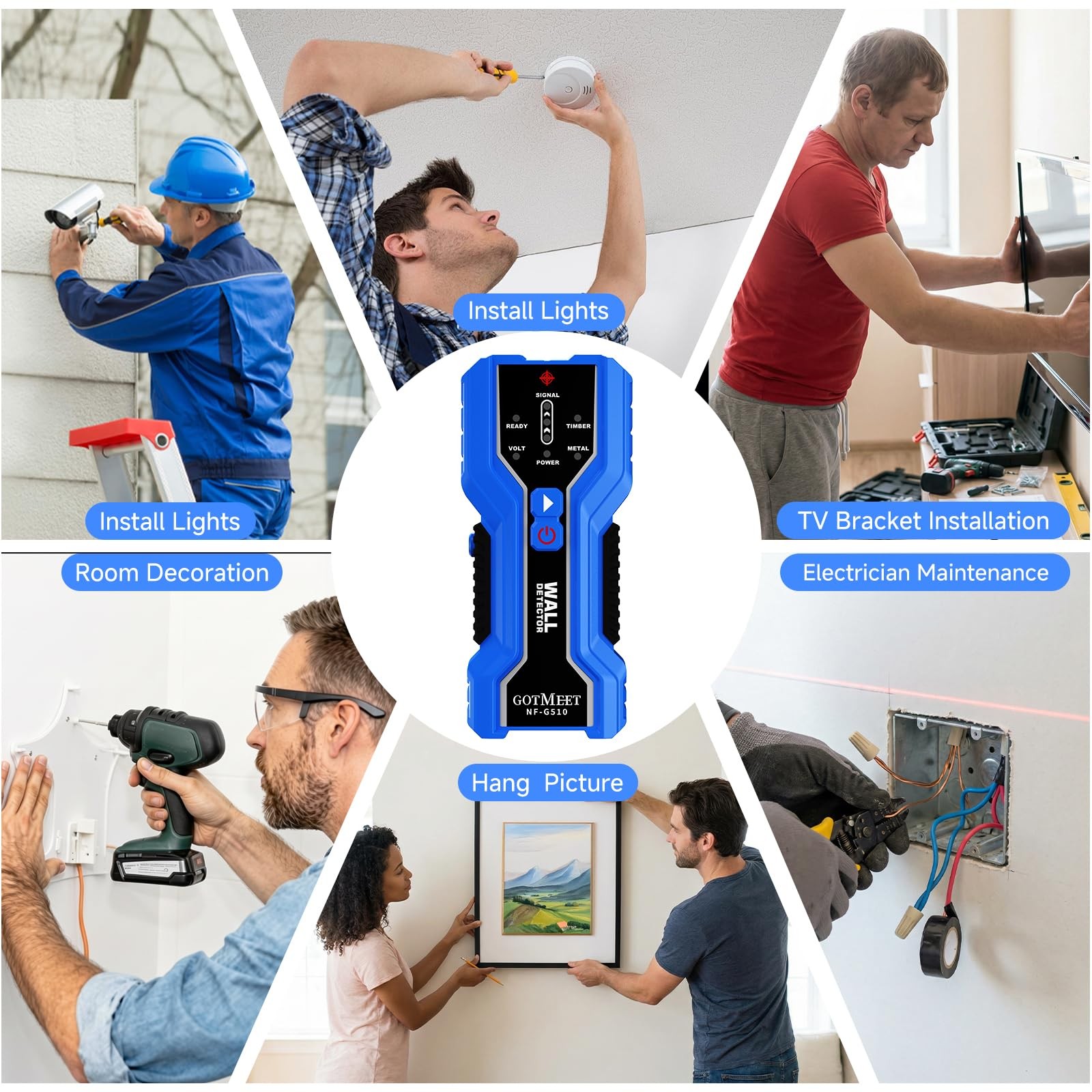 Stud Finder – Electronic Stud Detector with Smart Sensor, 3-in-1 Wall Scanner...