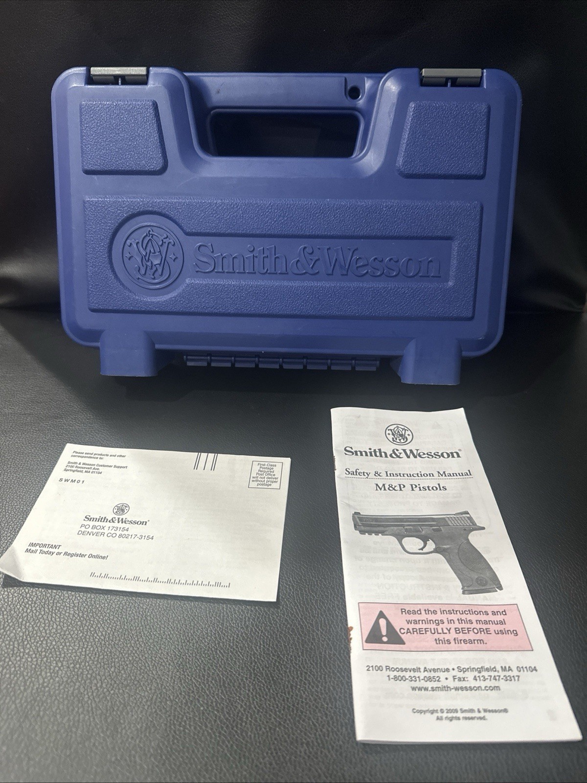 Original Smith & Wesson S&W M&P40c MP40c OEM Hard Gun Case Box, Blue w paperwork