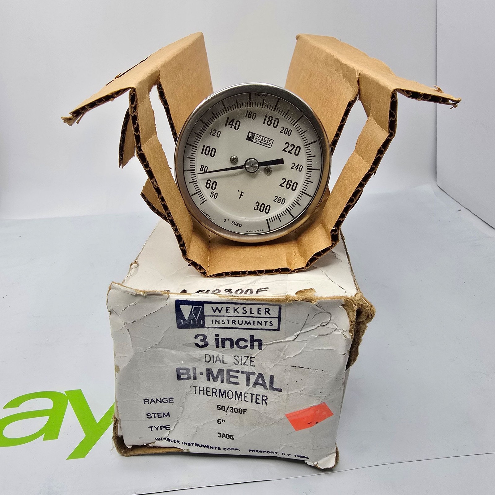 Weksler 3" Dial Thermometer 50-300°F 6" Stem 3A06