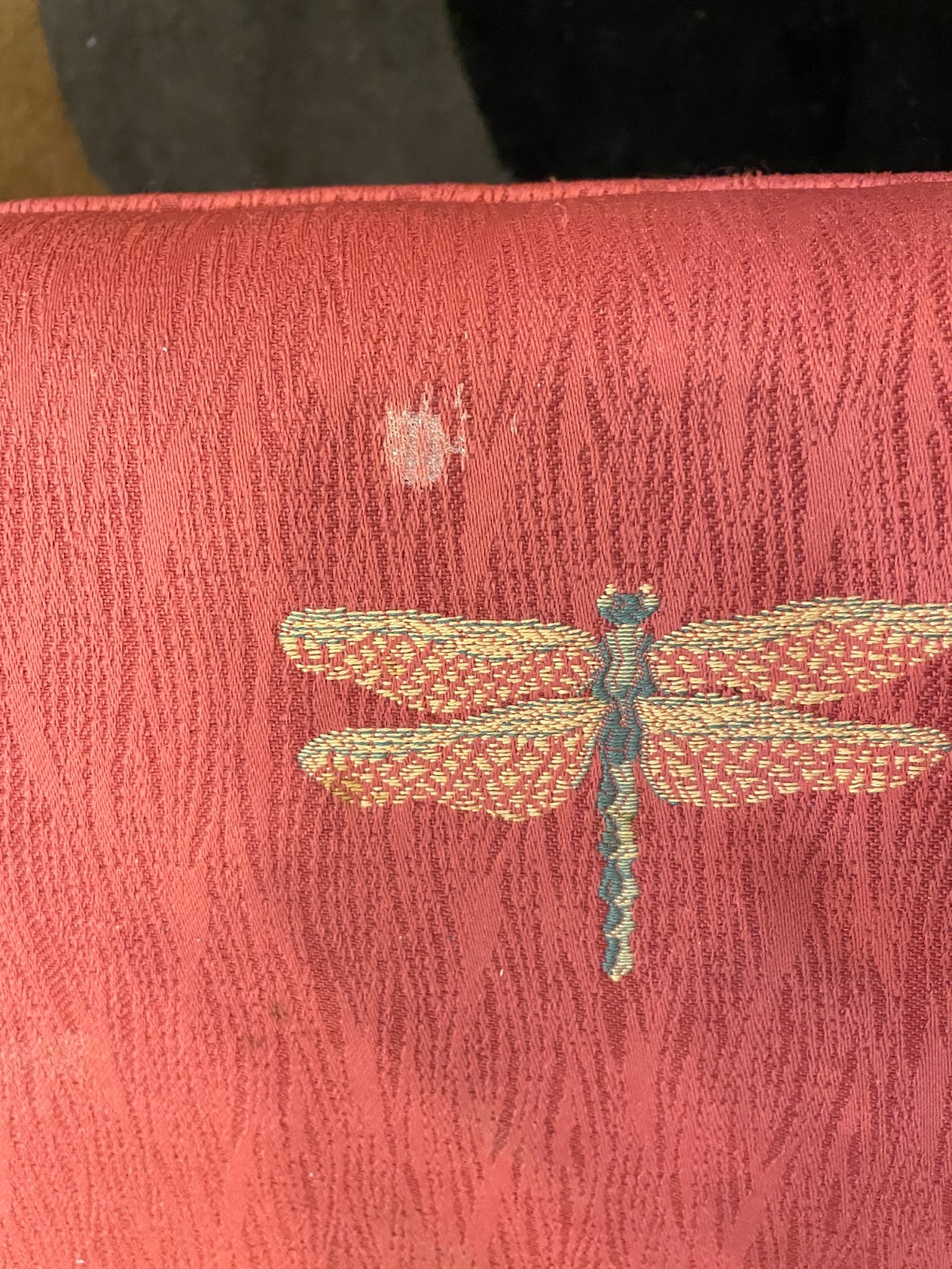 Upholstered bench with Dragonflies
