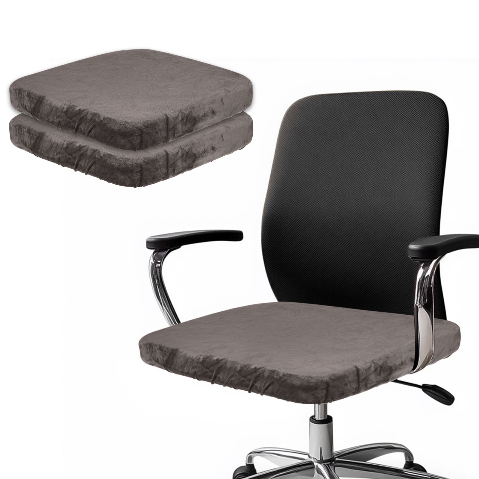 2 Pcs Office Chair Cover, Soft Chair Seat Slipcover,30-45cm, Khaki