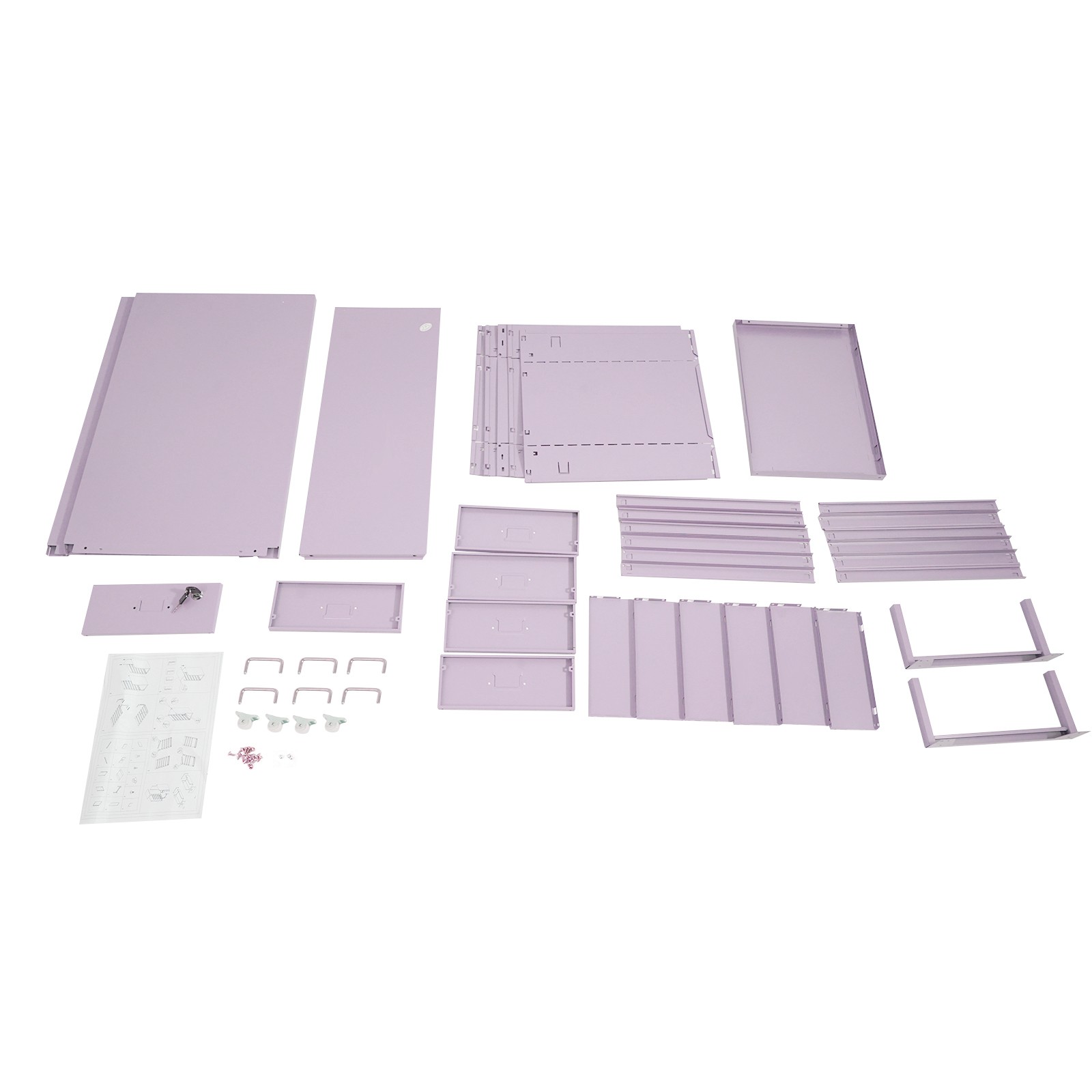 Vertical File Cabinet, Metal File Cabinet with Lock, Filing Cabinet Purple