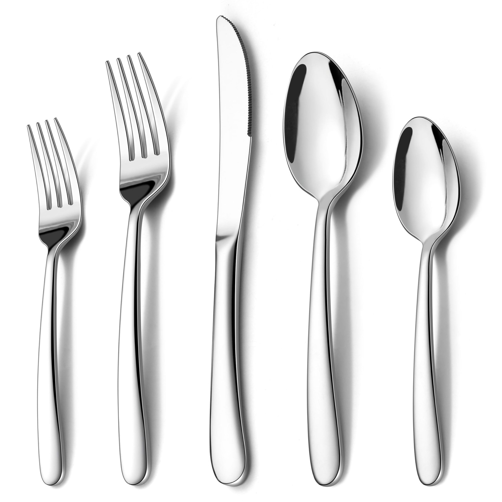Onader 40 Piece Heavy Duty Silverware, Flatware Set for 8, Stainless Steel Cu...