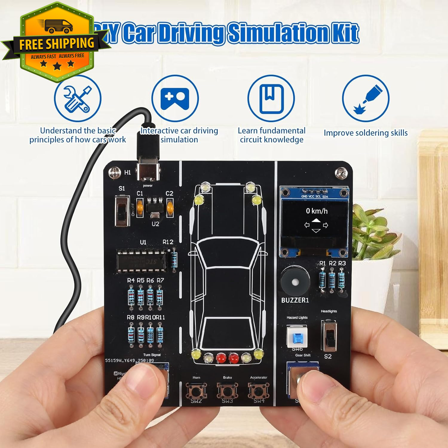 DIY Soldering Practice Kit Car Driving Simulator Electronics Project