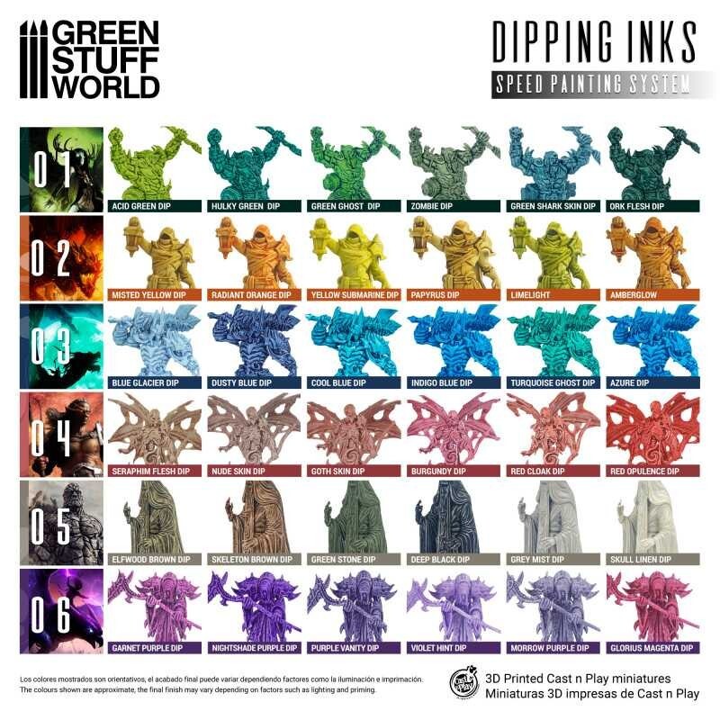 Paint Set - Dipping collection 03 - Airbrush Brush warhammer 40K
