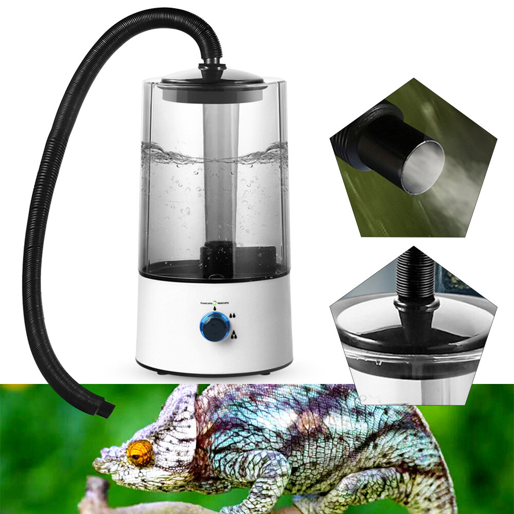 White Pet Humidifier for Reptiles&Amphibians 4L Tank 3 Spray Levels Quiet Operat