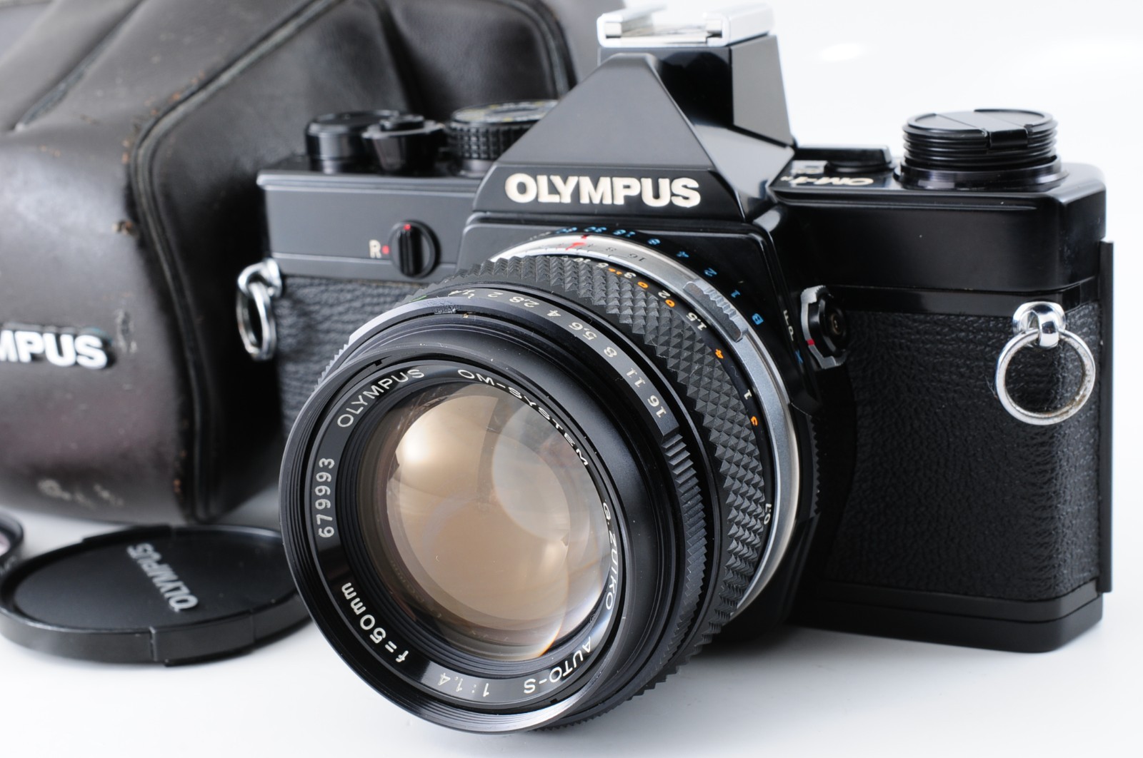 "Near MINT" Olympus OM-1N Black 35mm Film Camera G.ZUIKO Auto-S 50mm F1.4 JAPAN