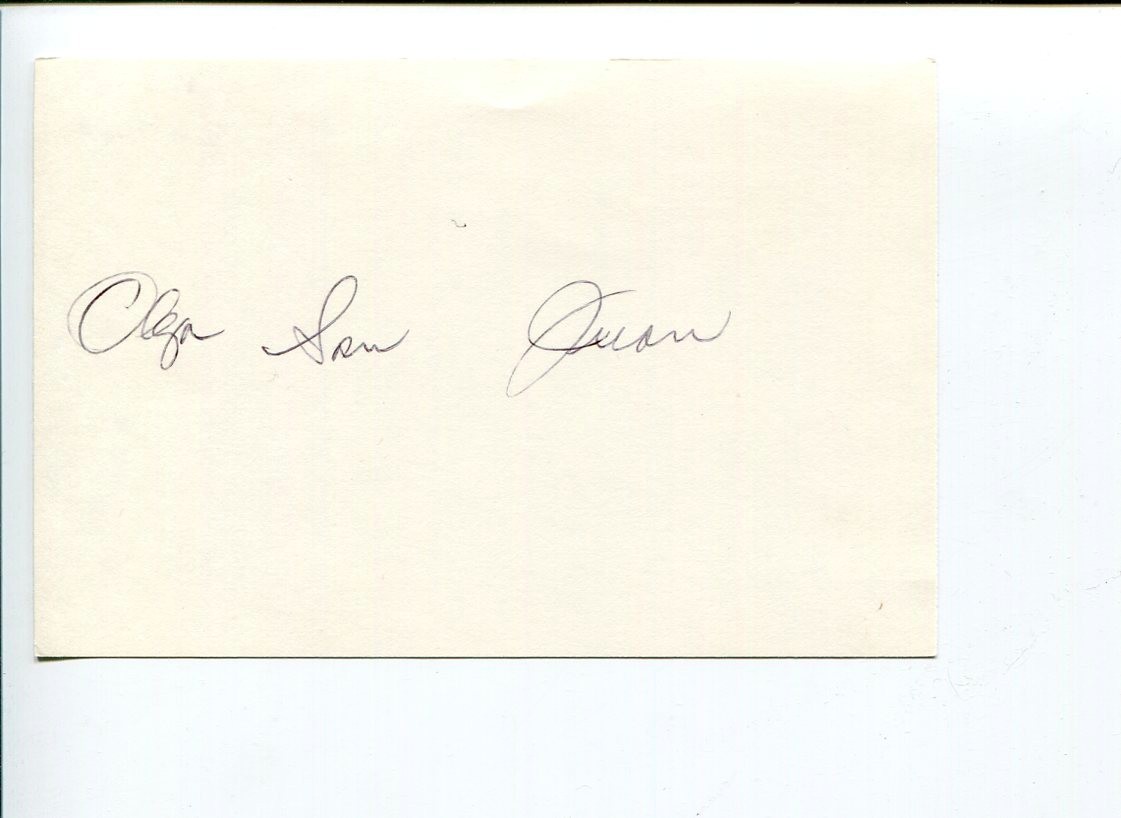 Olga San Juan 1940s Actress Dancer Blue Skies Variety Girl Signed Autograph