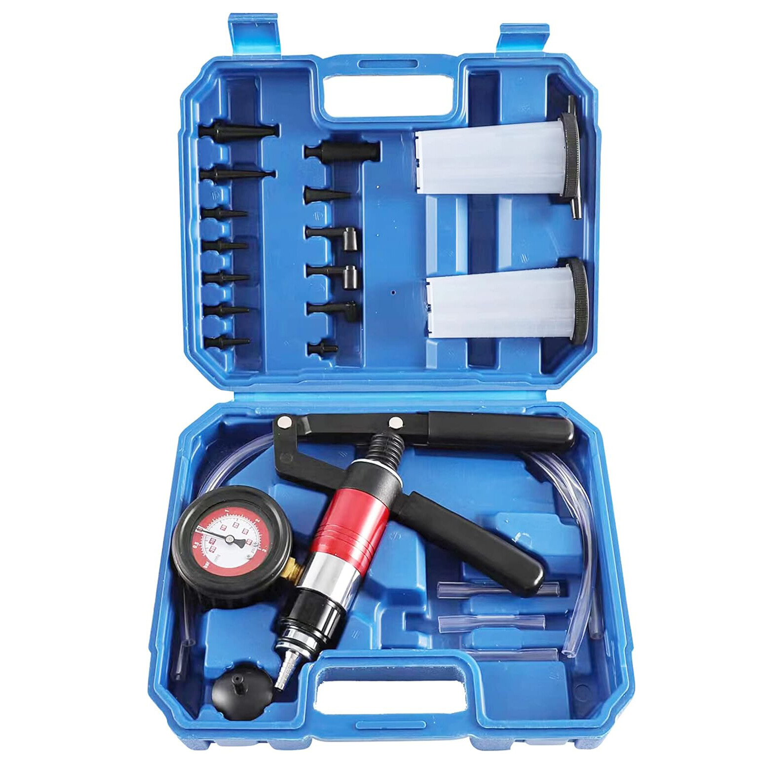 21pcs Hand Held Vacuum Pressure Pump Tester Brake Fluid Bleeder Bleeding Tool US