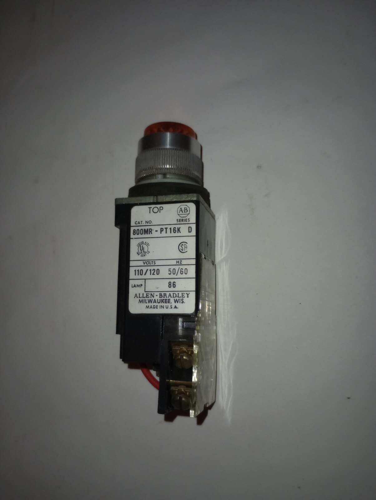 NEW ALLEN-BRADLEY 800MR-PT16K SERIES D ORANGE PUSH BUTTON USA