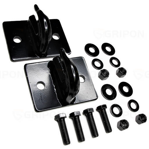 GRIPON (Pack of 2) 5/16in Bolt On Grab Hook Mount with Complete Hardware - Black