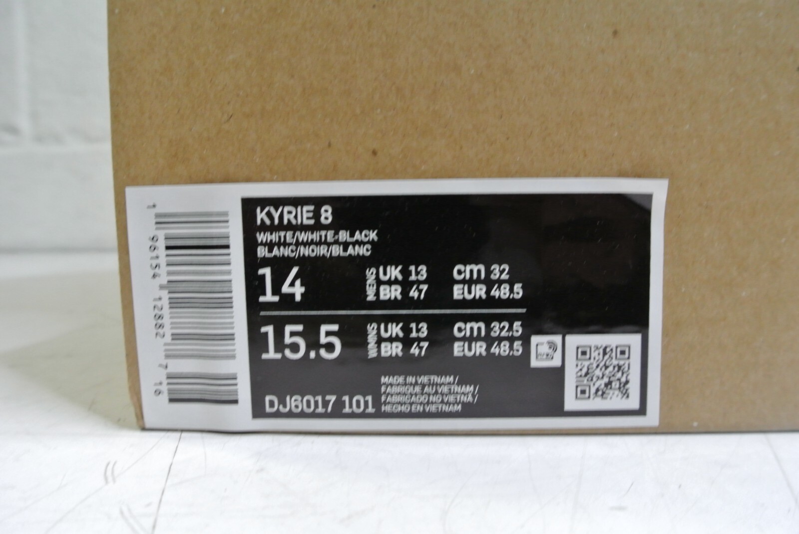 Nike Kyrie 8 - DJ6017-101 Black White Pink Basketball Shoes Size 14 Mens