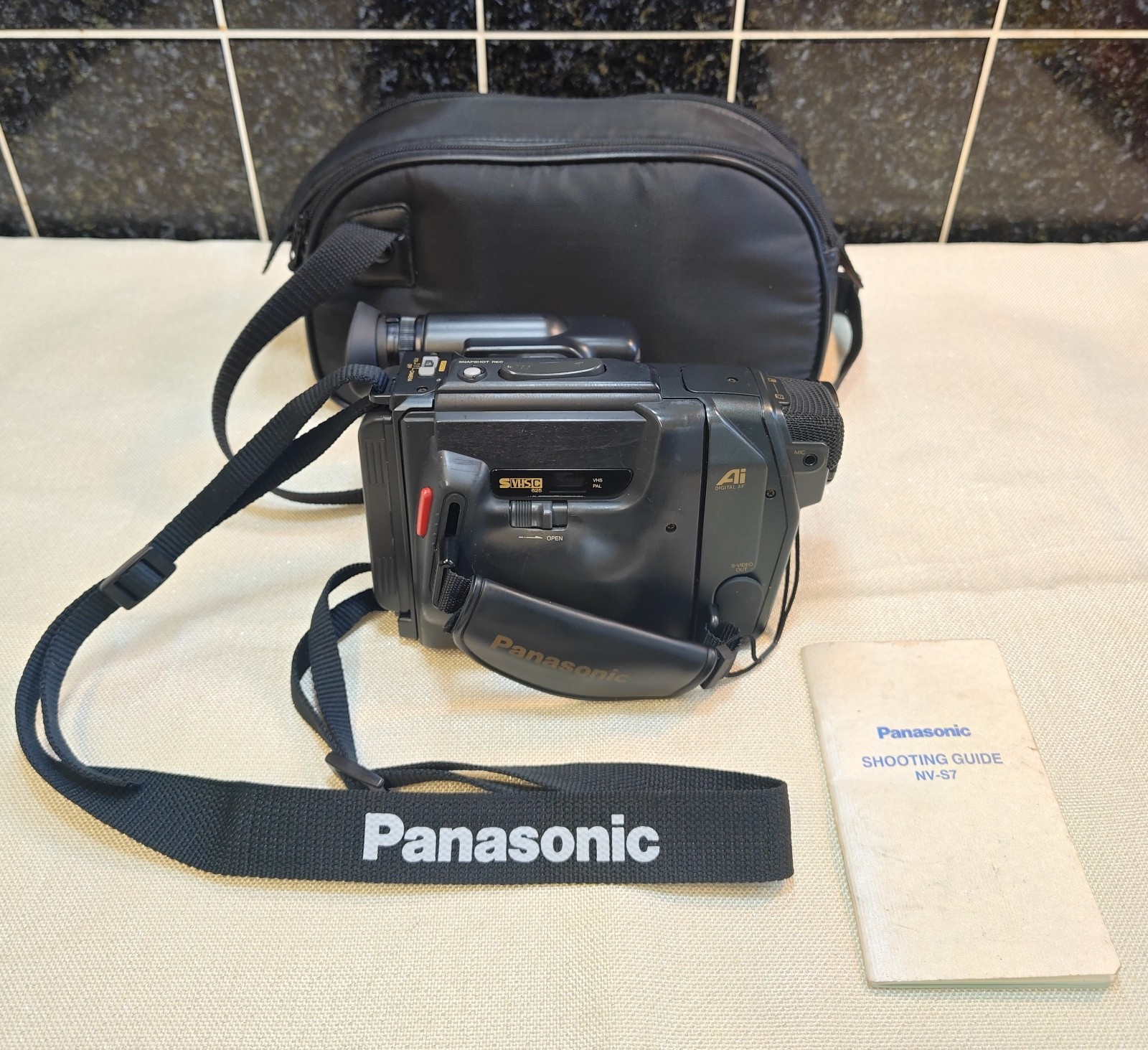 PANASONIC NV-S7B VHS‑C Camcorder  & Padded Panasonic Carry Bag