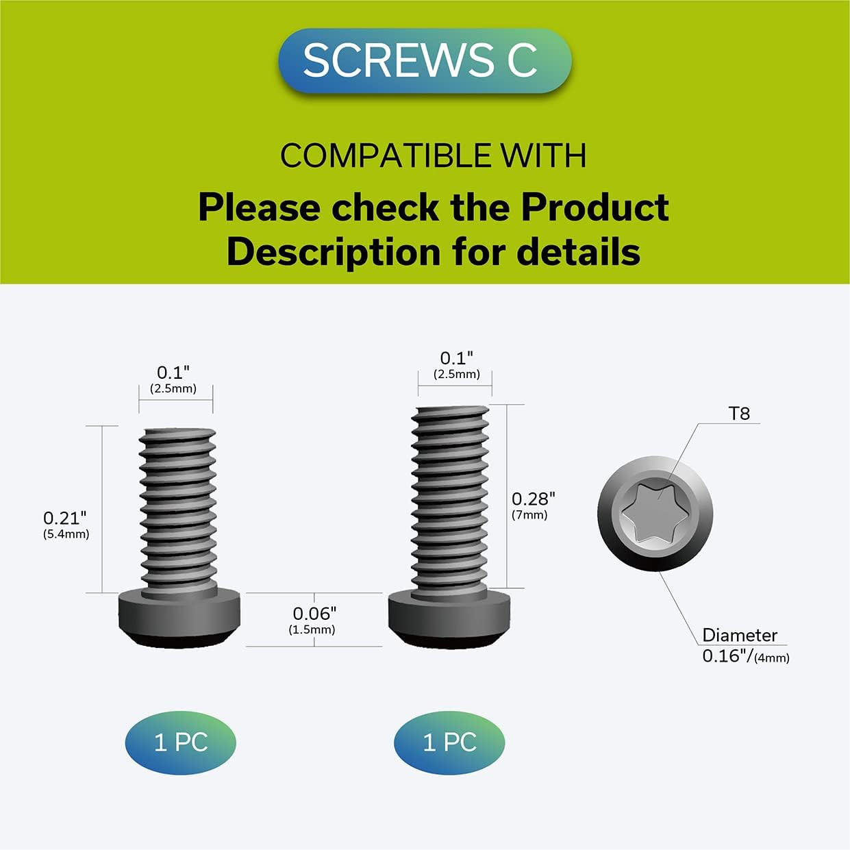 Titanium Pocket Clip with 6PCS Titanium Screws, Suitable for Models Listed on th