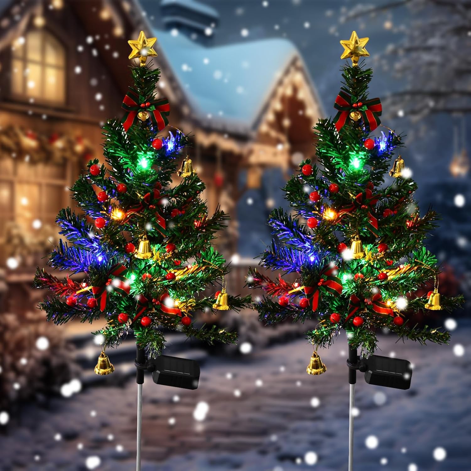 Christmas Tree Lights Xmas Solar Garden Light Outdoor Waterproof Stake Lamp 1PC