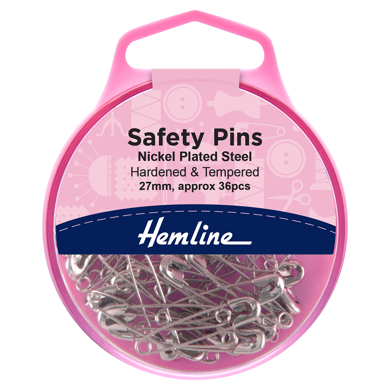 Hemline Nickel Hardened & Tempered Safety Pins - All Sizes and Pack Quantities!