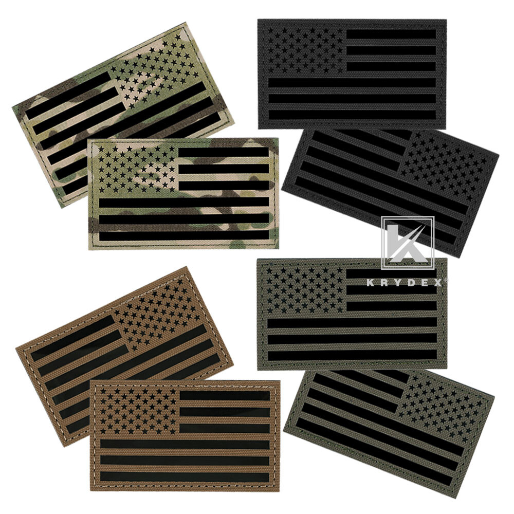 KRYDEX American Flag IR Patches USA Flag Tactical Identifier US Badge Camouflage
