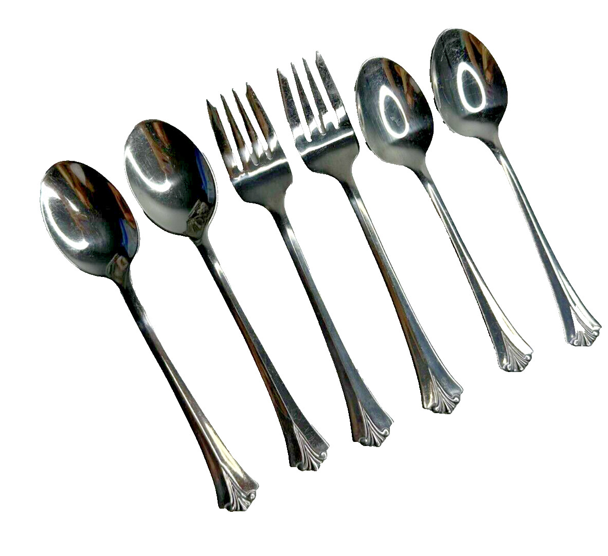 Pfaltzgraff Ashcroft Stainless Silverware Replacement 6 Pc Spoon Fork