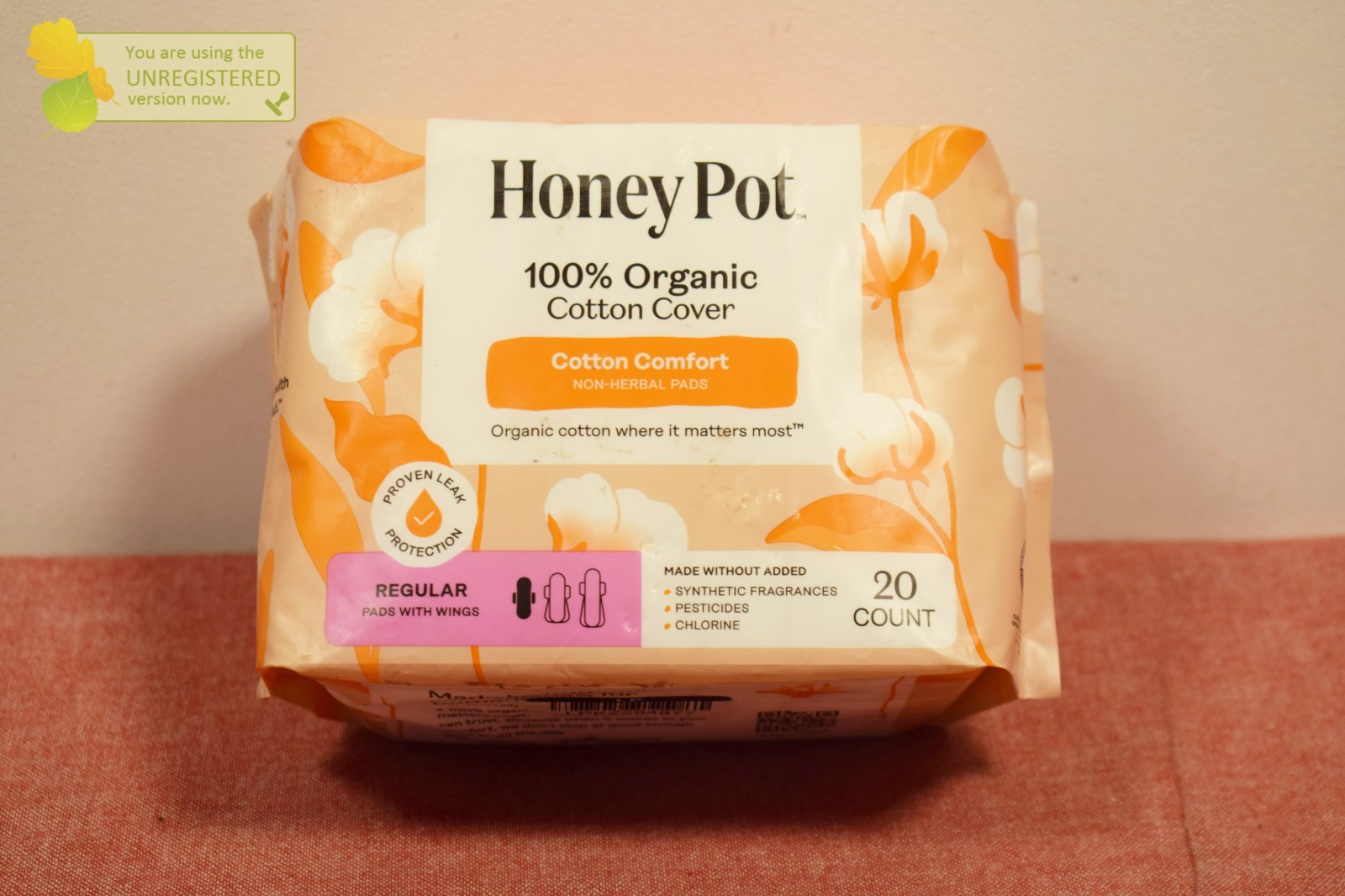 Honey Pot 100% Organic Cotton Comfort Cover Regular Pads 20ct