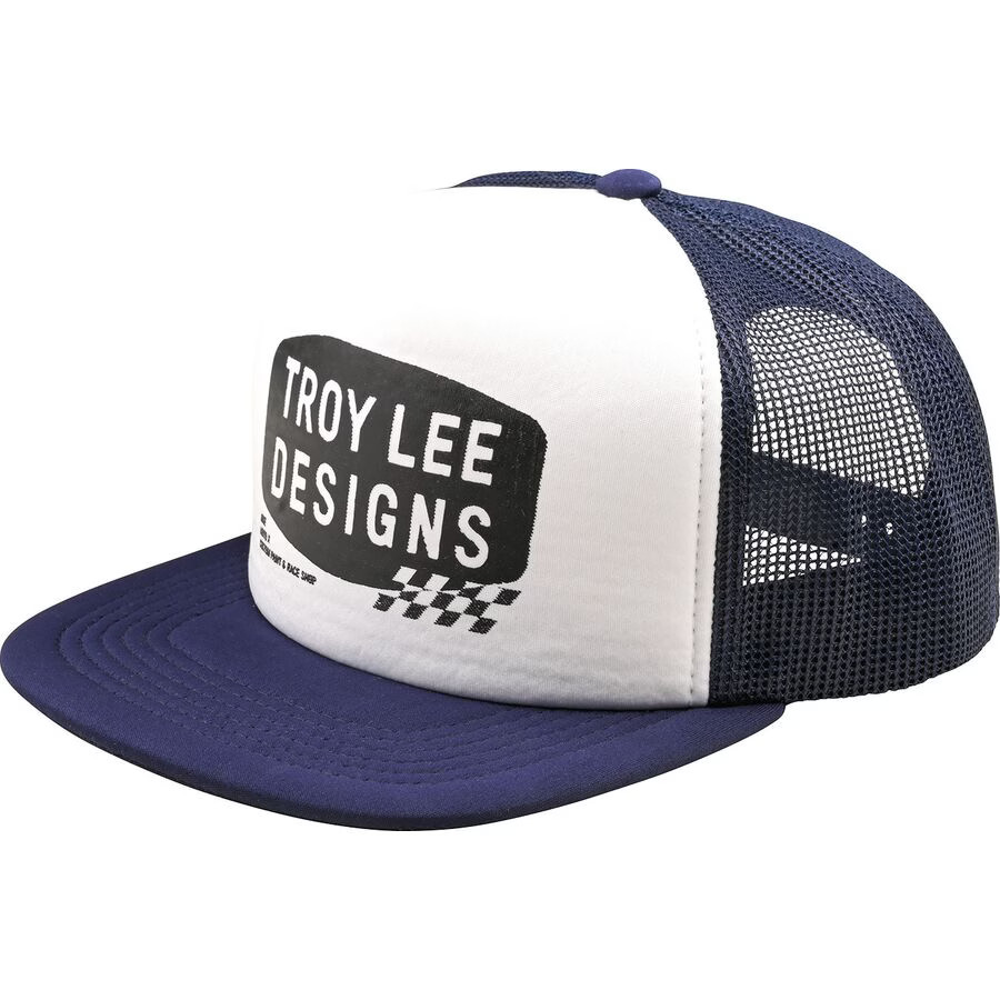 Troy Lee Designs Stamp Trucker Snapback Hat - Vintage White/Navy 787897000