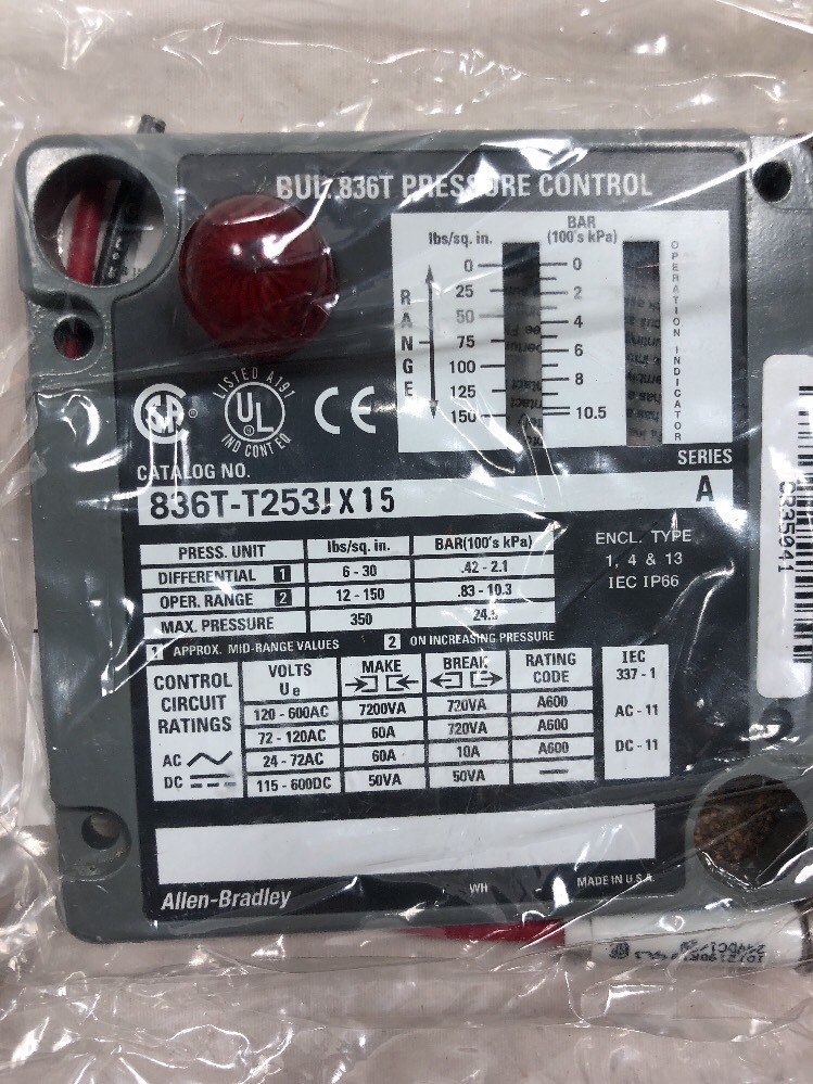 Allen Bradley 836T-T253JN15 Pressure Control