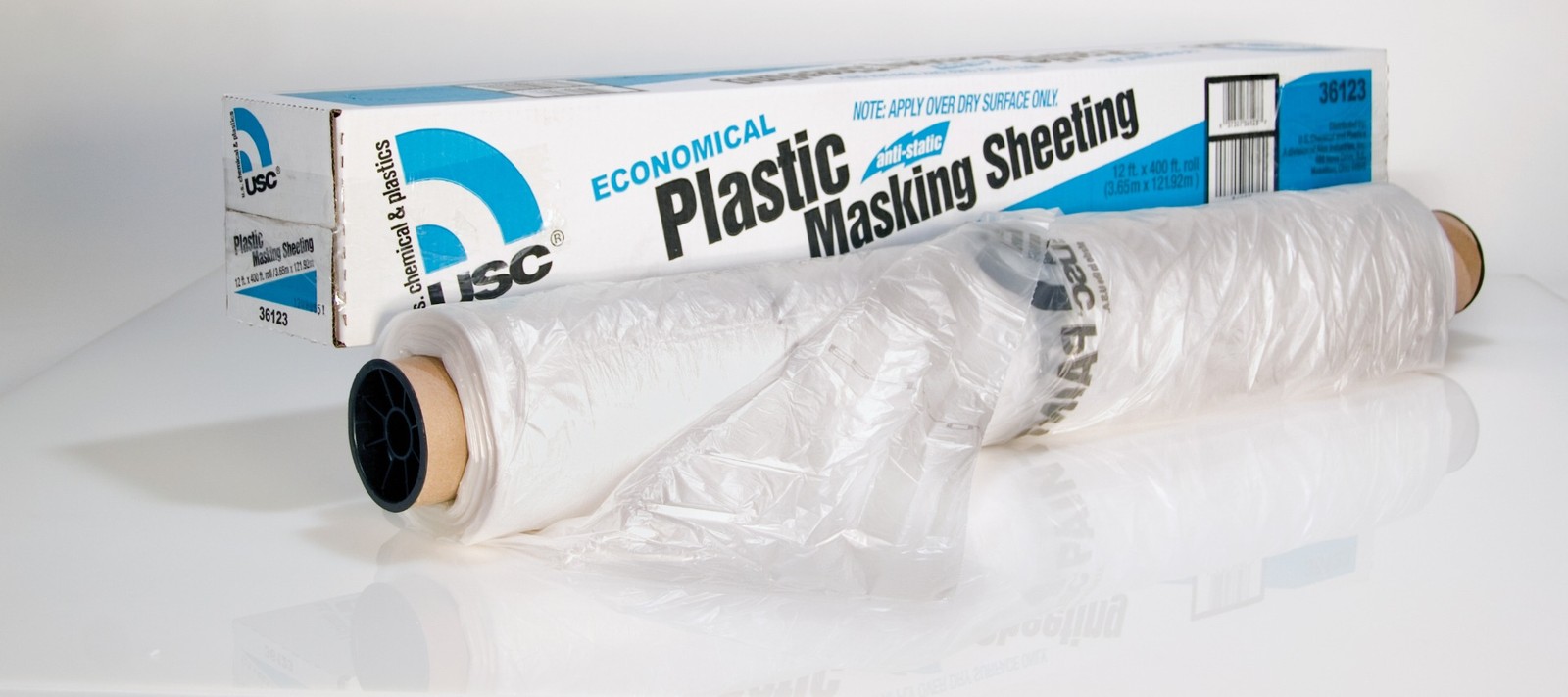 USC 36123 Economy Plastic Masking Sheeting for Auto Body Paint 12 ft x 400 ft