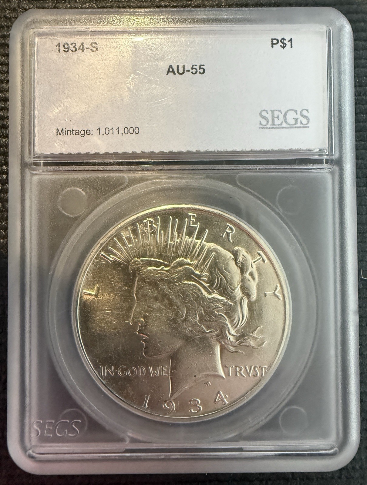 1934-S  PEACE DOLLAR TOUGH KEY DATE