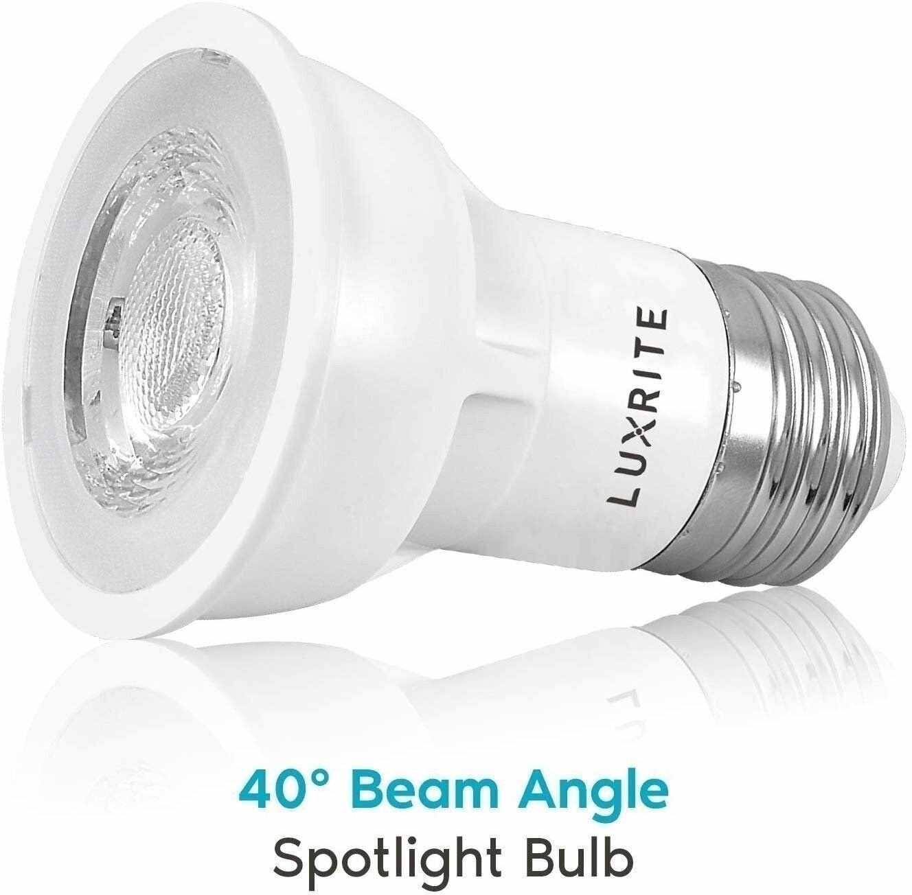 Luxrite PAR16 LED Bulb 2700K 450lm Enclosed Fixture Rated E26 Base 4-Pack