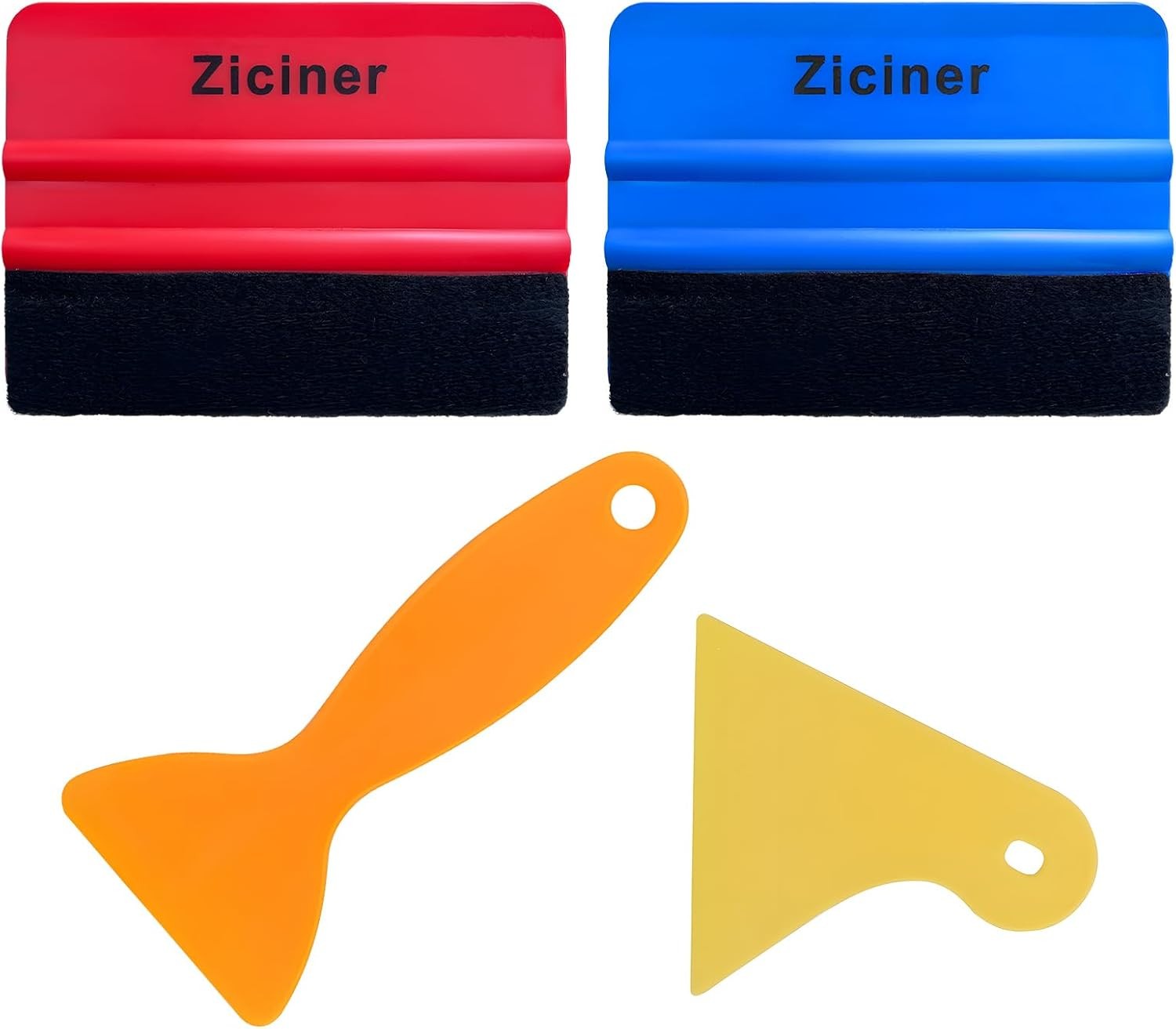 4PCS Felt Edge Squeegee Car Wrapping Tool Kit, Vinyl Wrapping Tool Window Tint K