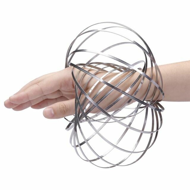 2 PCS Kinetic Magic Flow Rings Spring Juggle Arm Slinky Free Flow Toy UK SELLER