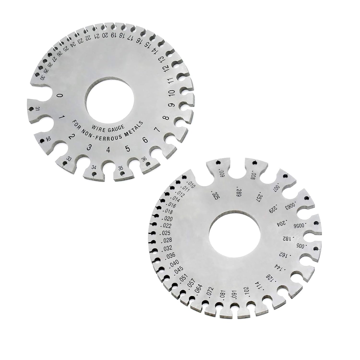 Dual-Sided Non-Ferrous Wire Gauge 0-36 'American Standard & Metric Sheet WG-001