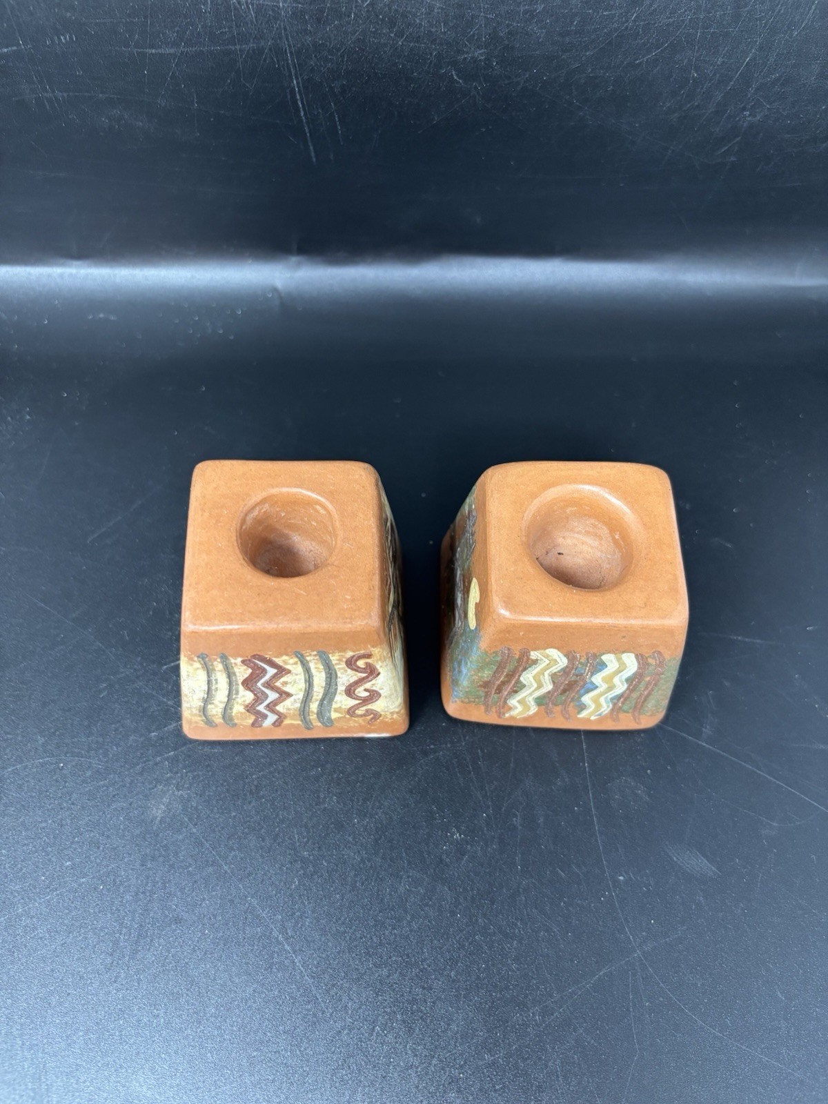 Small Peruvian Clay Taper Candle Holder Cusco Peru