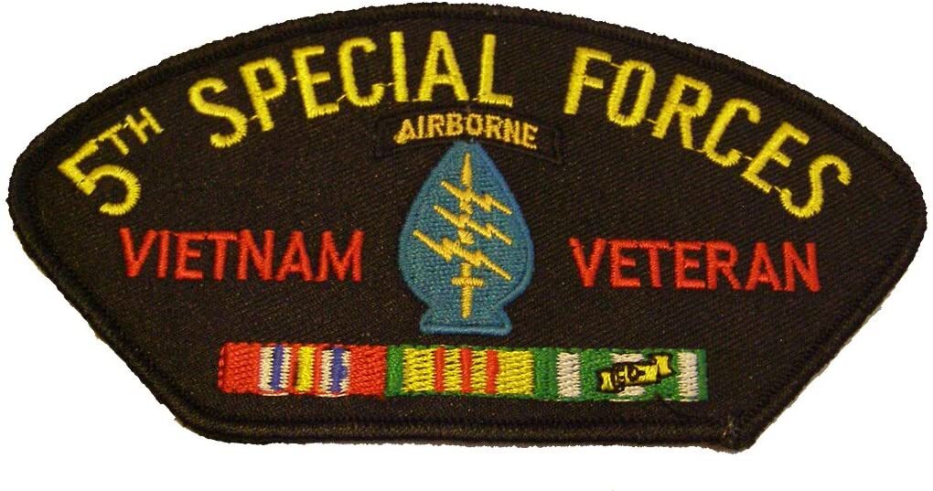 5TH SPECIAL FORCES AIRBORNE VIETNAM VETERAN with RIBBONS PATCH - Veteran Owned