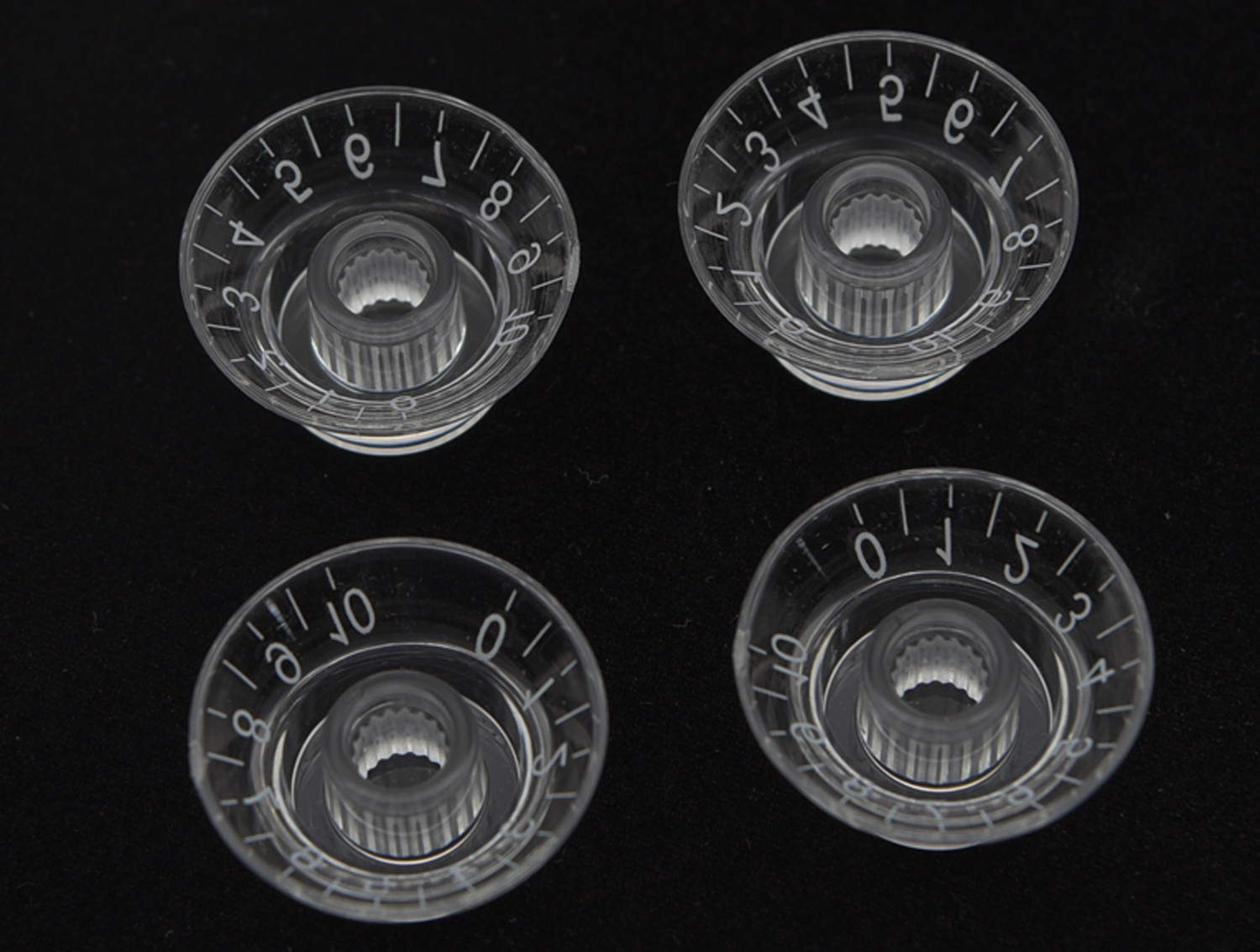 Clear/Transparent LP Bell Knobs Top Hat Knobs White Number for Gibson Les Paul