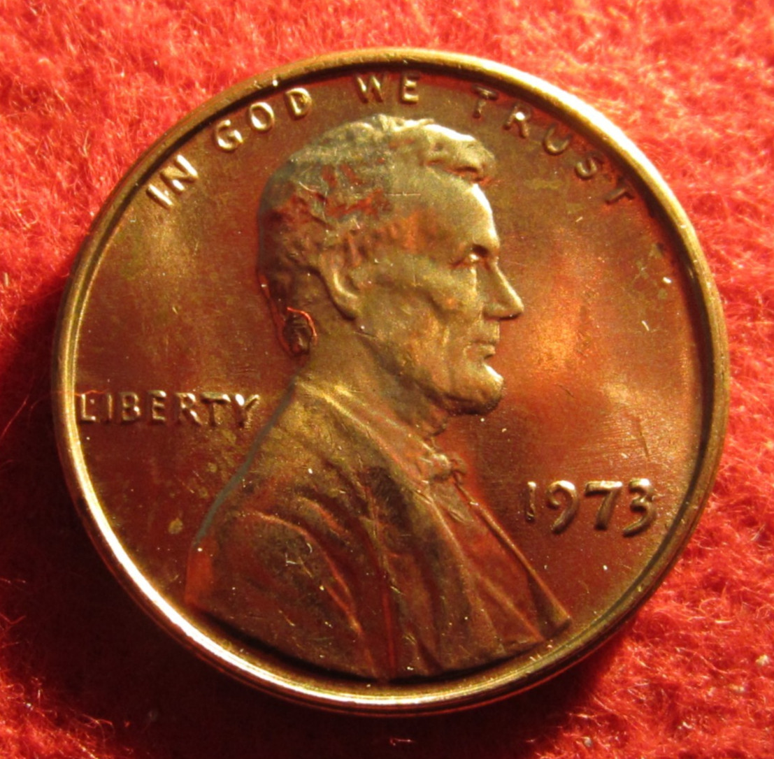 1973 (P) Lincoln Memorial Cent/Penny - Uncirculated - Red - Actual Coin C1293