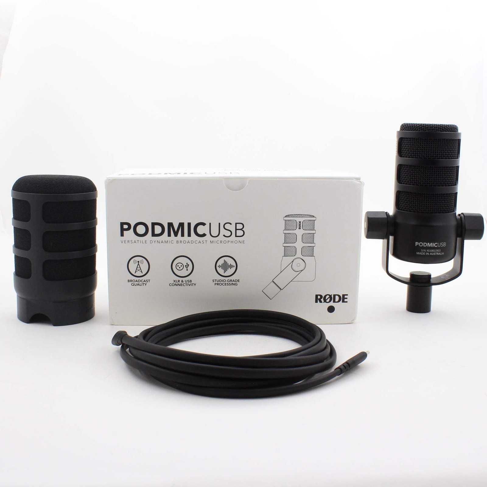 * OPEN BOX FAIR * RODE PodMic USB and XLR Dynamic Broadcast Microphone