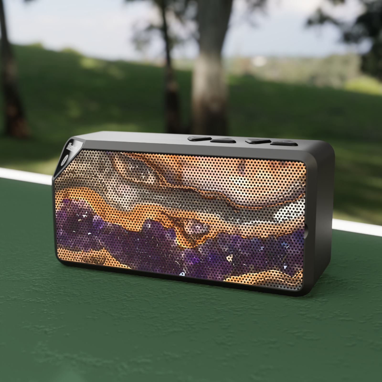 Luxurious Amethyst Wood Grain Deseign Print Bluetooth Speaker