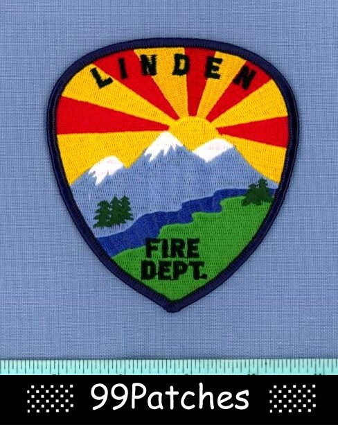 LINDEN ARIZONA Fire Rescue Shoulder Patch COLORFUL MOUNTAIN SUNSET RIVER 2A