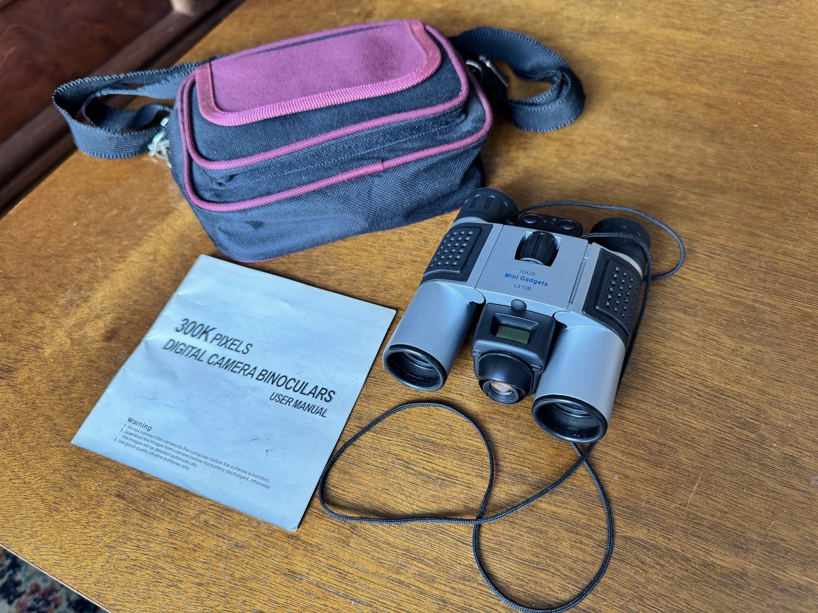 Zina 4 In 1 10x25 Binopix Binoculars With Digital Camera With Case
