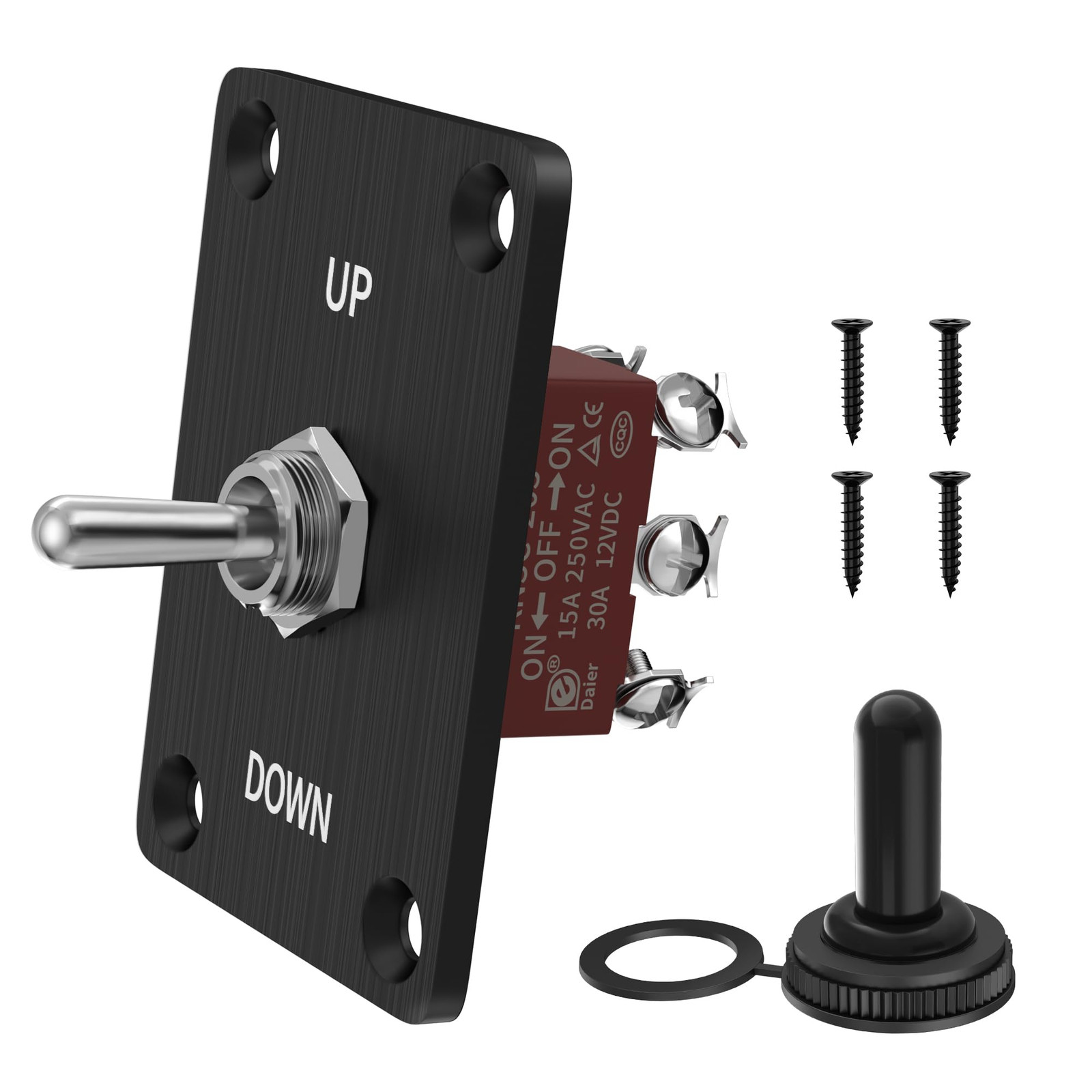 Reverse Polarity Toggle Switch 12V 30A 6 Pin 3 Way ON/Off/ON DPDT Latching Sw...