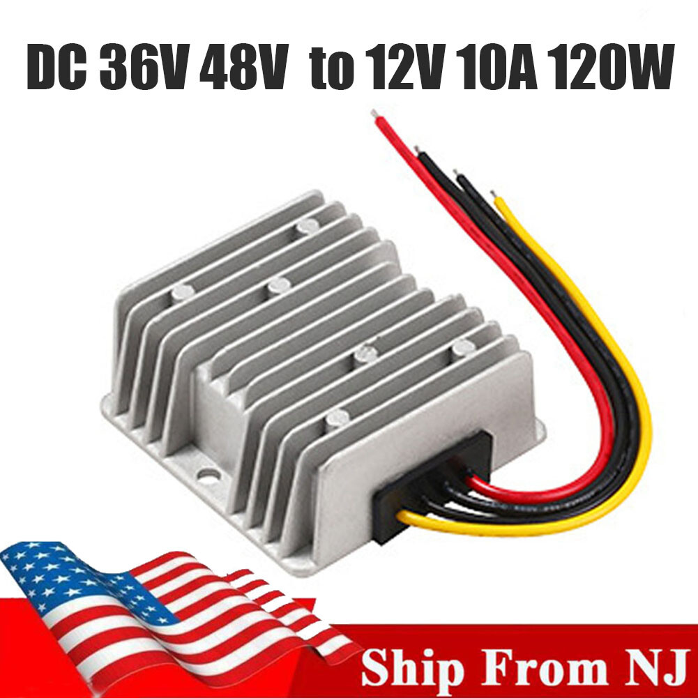 Car 10A 120W DC 36V/48V to 12V Voltage Converter Step Down Regulator Transformer