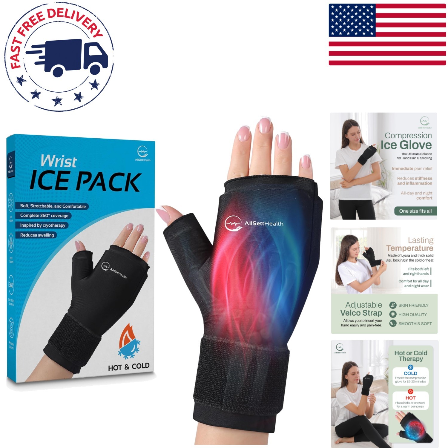 Ergonomic Wrist Ice Pack Wrap for Arthritis Relief | Dual Hot & Cold Therapy