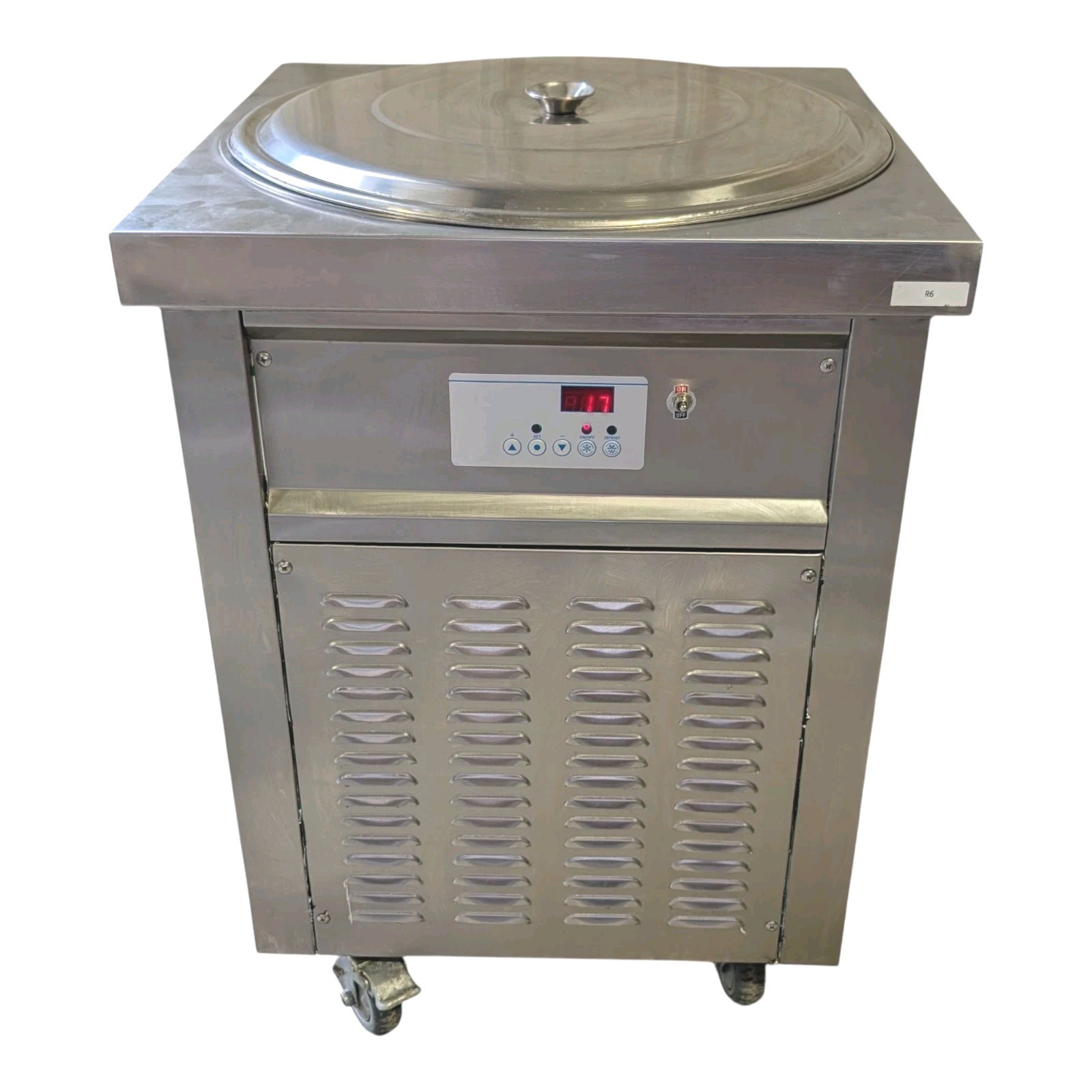 Kolice ETL Commercial Ice Cream Roll Machine KO600P 22" Single Round Ice Pan Lid
